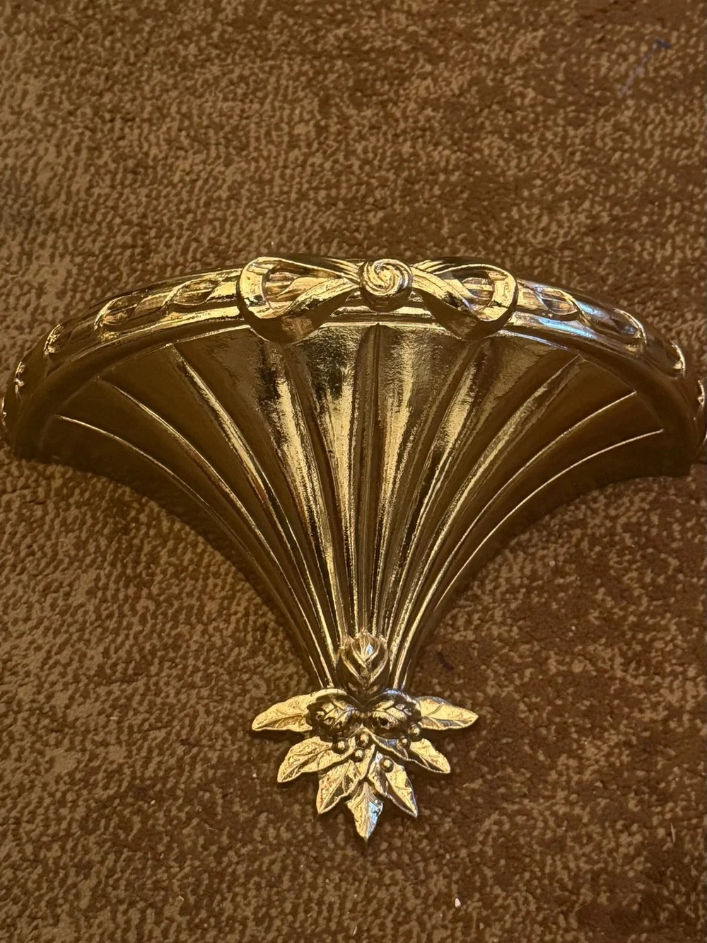 Home Interiors Ornate Gold-Tone Decorative Wall Shelf Accent